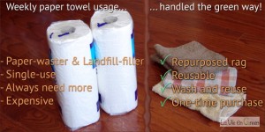 Paper towel vs reusable cloth rag