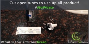 Cut open plastic toothpaste tubes to get all the goop out and avoid waste!